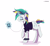 Size: 3295x3000 | Tagged: safe, artist:ratann, rarity, pony, unicorn, it isn't the mane thing about you, alternate hairstyle, earbuds, eyes closed, glowing horn, ipod, magic, mp3 player, punk, raised hoof, raised leg, raripunk, simple background, smiling, solo, telekinesis, white background