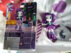 Size: 2592x1944 | Tagged: safe, pinkie pie, rarity, pony, equestria girls, blanket, box, clothes, doll, equestria girls minis, irl, photo, skirt, toy