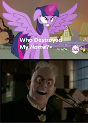 Size: 427x600 | Tagged: safe, derpibooru import, twilight sparkle, twilight sparkle (alicorn), alicorn, pony, exploitable meme, female, judge doom, mare, meme, who destroyed twilight's home, who framed roger rabbit