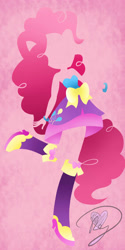 Size: 1000x2000 | Tagged: safe, artist:becauseimpink, pinkie pie, equestria girls, minimalist, solo