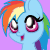 Size: 50x50 | Tagged: safe, artist:auroraswirls, derpibooru import, rainbow dash, pegasus, pony, animated, base used, bust, eye shimmer, female, gif, gif for breezies, mare, open mouth, picture for breezies, pixel art, smiling, solo