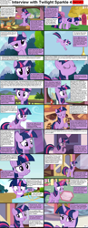 Size: 1282x3304 | Tagged: safe, derpibooru import, twilight sparkle, twilight sparkle (alicorn), alicorn, pony, comic:celestia's servant interview, caption, comic, cs captions, eating, fast food, female, interview, mare, solo