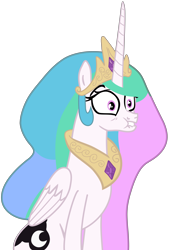 Size: 4051x6000 | Tagged: safe, artist:frownfactory, princess celestia, alicorn, pony, a royal problem, absurd resolution, cutie mark, female, horn, majestic as fuck, mare, simple background, solo, swapped cutie marks, transparent background, vector