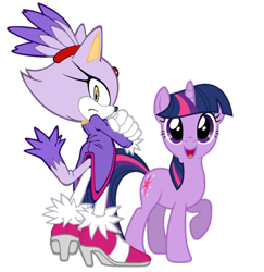 Size: 600x618 | Tagged: safe, artist:snicketbar, derpibooru import, twilight sparkle, blaze the cat, crossover, simple background, sonic the hedgehog (series), transparent background, vector