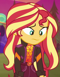 Size: 756x959 | Tagged: safe, screencap, sunset shimmer, equestria girls, equestria girls series, sunset's backstage pass!, spoiler:eqg series (season 2), cropped, geode of empathy, magical geodes, music festival outfit, solo