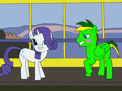 Size: 1024x765 | Tagged: safe, artist:didgereethebrony, rarity, oc, oc:didgeree, pony, unicorn, australia, blue mountains, blushing, cable car, katoomba, national park