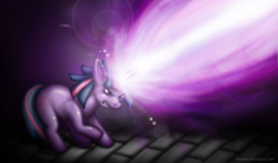 Size: 4207x2472 | Tagged: safe, artist:hirurux, derpibooru import, twilight sparkle, magic, solo