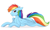 Size: 2104x1276 | Tagged: safe, artist:mariashapony, derpibooru import, rainbow dash, pegasus, pony, simple background, smiling, solo, white background, wings