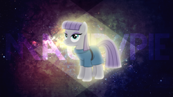 Size: 1366x768 | Tagged: safe, artist:madblackie, artist:porygon2z, derpibooru import, edit, maud pie, glow, space, vector, wallpaper, wallpaper edit