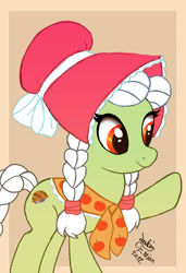 Size: 820x1200 | Tagged: safe, artist:joakaha, granny smith, earth pony, pony, female, mare, smiling, solo, young granny smith, younger