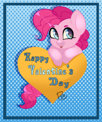 Size: 2491x3000 | Tagged: safe, artist:hfinder, pinkie pie, earth pony, pony, heart eyes, solo, tongue out, valentine's day, wingding eyes
