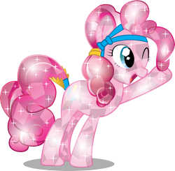 Size: 2548x2501 | Tagged: safe, artist:infinitewarlock, pinkie pie, crystal pony, pony, crystallized, simple background, solo, transparent background, vector
