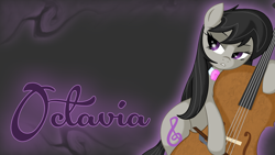 Size: 1366x768 | Tagged: safe, artist:a-jewel-of-rarity, derpibooru import, octavia melody, earth pony, pony, cello, musical instrument, simple, wallpaper