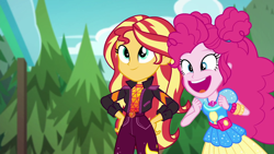 Size: 1920x1080 | Tagged: safe, screencap, pinkie pie, sunset shimmer, better together, equestria girls, sunset's backstage pass!