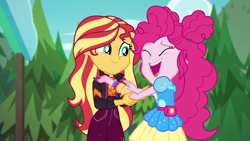 Size: 1920x1080 | Tagged: safe, screencap, pinkie pie, sunset shimmer, better together, equestria girls, sunset's backstage pass!