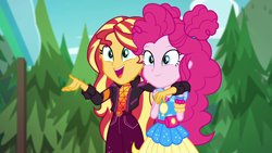 Size: 1920x1080 | Tagged: safe, screencap, pinkie pie, sunset shimmer, better together, equestria girls, sunset's backstage pass!