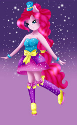 Size: 3096x5000 | Tagged: safe, artist:midfire, pinkie pie, equestria girls, boots, clothes, fall formal outfits, high heels, ponied up, skirt, solo