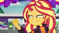 Size: 1920x1080 | Tagged: safe, screencap, max steele, sunset shimmer, better together, equestria girls, sunset's backstage pass!