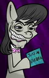 Size: 287x448 | Tagged: artist needed, safe, octavia melody, earth pony, pony, justin bieber, rapeface, solo, trollface