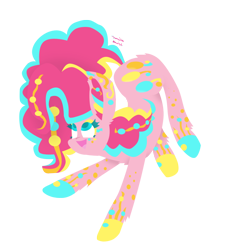 Size: 720x800 | Tagged: safe, artist:vanillaswirl6, pinkie pie, earth pony, pony, open mouth, rainbow power, simple background, solo, transparent background