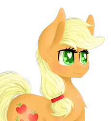 Size: 2300x2500 | Tagged: safe, artist:blocksy-art, applejack, earth pony, pony, chest fluff, hatless, heart eyes, missing accessory, simple background, smirk, solo, transparent background, wingding eyes