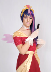 Size: 1200x1680 | Tagged: safe, artist:taiki-chan, derpibooru import, twilight sparkle, twilight sparkle (alicorn), alicorn, human, animenext, clothes, coronation dress, cosplay, crossdressing, dress, irl, irl human, photo, solo