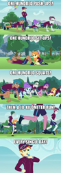 Size: 800x2250 | Tagged: safe, carlos thunderbolt, coach rommel, crystal lullaby, marco dafoy, orange sherbette, peacock plume, pinkie pie, track starr, equestria girls, friendship games, pinkie spy (short), background human, coach, crystal prep academy, female, legs, male, one punch man