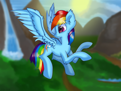 Size: 2000x1500 | Tagged: safe, artist:n0kkun, derpibooru import, rainbow dash, pegasus, pony, female, mare, solo