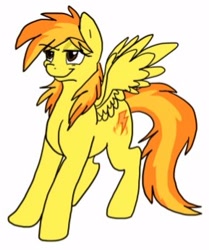 Size: 289x346 | Tagged: safe, artist:thewonderpuppet, derpibooru import, spitfire, pony, alternate cutie mark, alternate hairstyle, simple background, solo, white background, wonderbolts