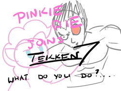 Size: 1024x768 | Tagged: safe, artist:a certain pone, pinkie pie, earth pony, pony, crossover, kazuya mishima, tekken, tekken 7