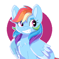 Size: 200x200 | Tagged: safe, artist:wistearia, derpibooru import, rainbow dash, pegasus, pony, abstract background, chest fluff, cute, dashabetes, female, heart eyes, mare, pixel art, simple background, smiling, solo, transparent background, wingding eyes