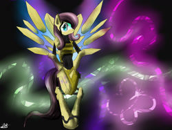 Size: 1600x1200 | Tagged: safe, artist:infernal69, fluttershy, pegasus, pony, robot, robot pony, flutterbot, solo