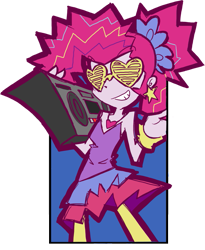 Size: 701x853 | Tagged: safe, artist:rvceric, pinkie pie, equestria girls, 2000s, boombox, new wave pinkie, simple background, solo, transparent background