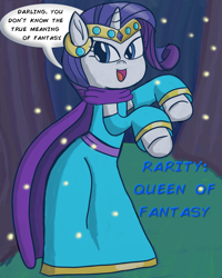 Size: 2400x3000 | Tagged: safe, rarity, firefly (insect), pony, unicorn, bipedal, cape, clothes, crown, forest, jewelry, queen, regalia, robes, splatfest, splatoon, splatoon 2