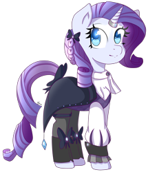 Size: 2291x2661 | Tagged: safe, artist:bam-bean-itzevil, rarity, pony, unicorn, butler, clothed ponies, clothes, female, fire emblem, fire emblem fates, jewelry, looking at you, mare, simple background, smiling, solo, transparent background