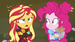 Size: 1920x1080 | Tagged: safe, screencap, pinkie pie, sunset shimmer, better together, equestria girls, sunset's backstage pass!, churros, food