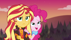 Size: 1920x1080 | Tagged: safe, screencap, pinkie pie, sunset shimmer, better together, equestria girls, sunset's backstage pass!