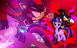 Size: 1920x1200 | Tagged: safe, artist:sonicthehedgehogbg, derpibooru import, twilight sparkle, copy and paste, crossover, downvote bait, request, shadow, shadow the hedgehog, sonic the hedgehog (series), wallpaper