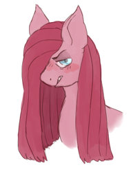 Size: 301x390 | Tagged: safe, artist:cottoncloudy, pinkie pie, earth pony, pony, blushing, cute, pinkamena diane pie, solo, straight hair