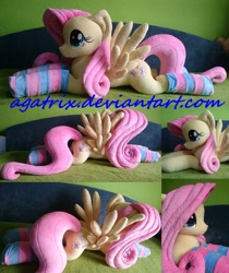 Size: 1024x1219 | Tagged: safe, artist:agatrix, fluttershy, clothes, irl, photo, plushie, socks, solo, striped socks