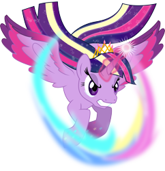 Size: 6292x6500 | Tagged: safe, artist:theshadowstone, derpibooru import, twilight sparkle, twilight sparkle (alicorn), alicorn, pony, twilight's kingdom, absurd resolution, female, glowing horn, hoers, mare, older, rainbow power, solo