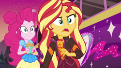 Size: 1920x1080 | Tagged: safe, screencap, pinkie pie, sunset shimmer, better together, equestria girls, sunset's backstage pass!, churros, food