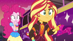 Size: 1920x1080 | Tagged: safe, screencap, pinkie pie, sunset shimmer, better together, equestria girls, sunset's backstage pass!