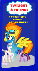 Size: 798x1500 | Tagged: artist needed, safe, derpibooru import, edit, princess celestia, spitfire, twilight sparkle, alicorn, pony, parody, thomas and friends, thomas the tank engine, vhs