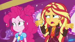 Size: 1920x1080 | Tagged: safe, screencap, pinkie pie, sunset shimmer, better together, equestria girls, sunset's backstage pass!