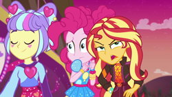 Size: 1920x1080 | Tagged: safe, screencap, pinkie pie, sunset shimmer, supernova zap, better together, equestria girls, sunset's backstage pass!