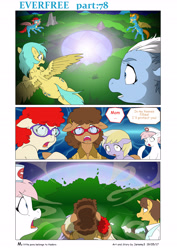 Size: 4545x6424 | Tagged: safe, artist:jeremy3, derpibooru import, dinky hooves, doctor horse, doctor stable, fleetfoot, nurse redheart, spitfire, sunshower raindrops, twist, oc, oc:trissie, pony, comic:everfree, absurd resolution, comic, explosion, wonderbolts