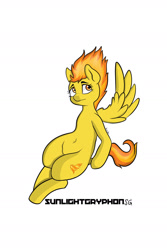 Size: 1024x1536 | Tagged: safe, artist:sunlightgryphon, derpibooru import, spitfire, pegasus, pony, belly button, female, mare, simple background, solo, white background