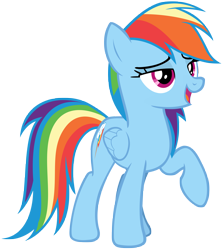 Size: 5991x6706 | Tagged: safe, artist:andoanimalia, derpibooru import, rainbow dash, pegasus, pony, common ground, absurd resolution, female, lidded eyes, mare, open mouth, raised hoof, simple background, solo, transparent background, vector