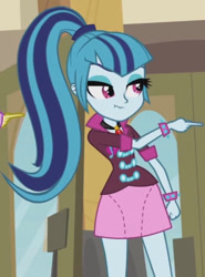 Size: 617x832 | Tagged: safe, screencap, sonata dusk, equestria girls, rainbow rocks, female, gem, ponytail, scrunchy face, siren gem, solo